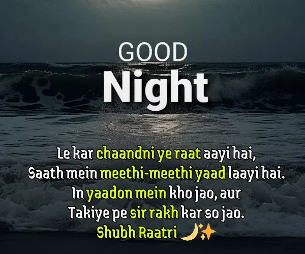Good Night Shayari in English Good Night Shayari in English